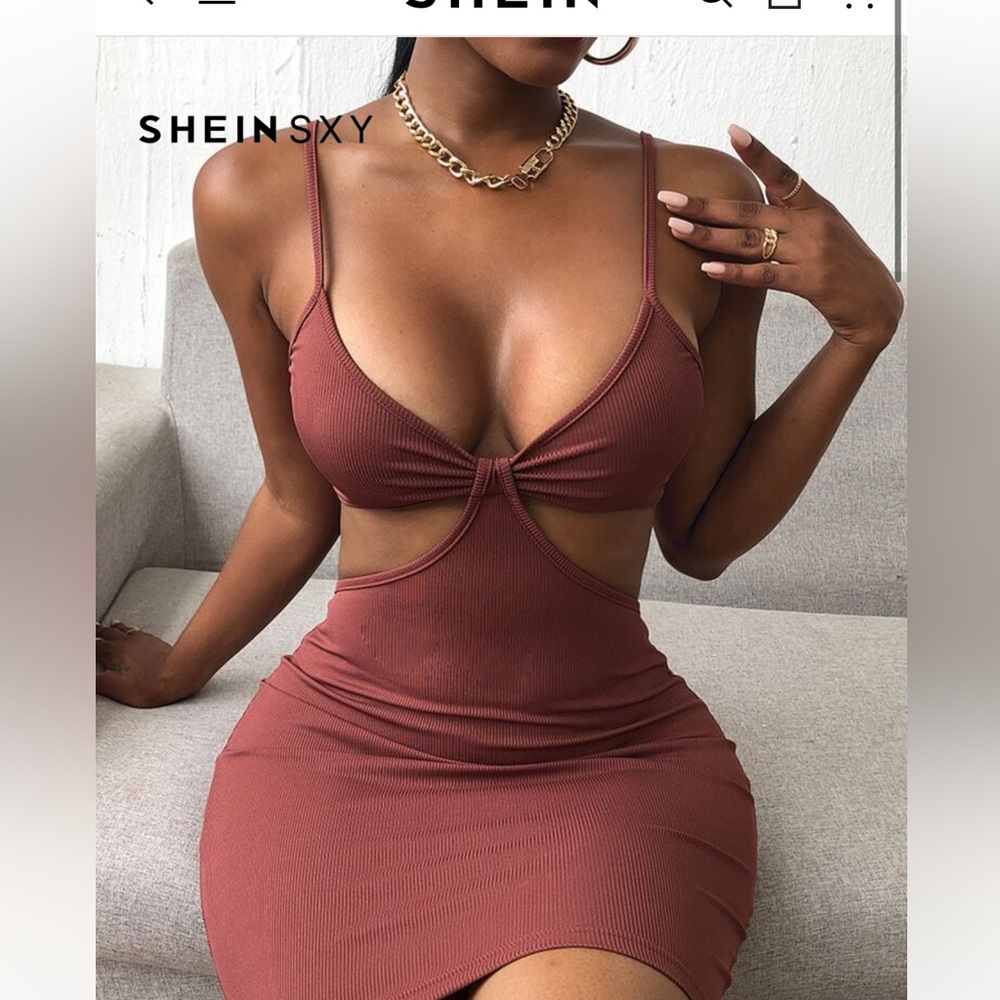 SHEIN Burgundy Mini Dress